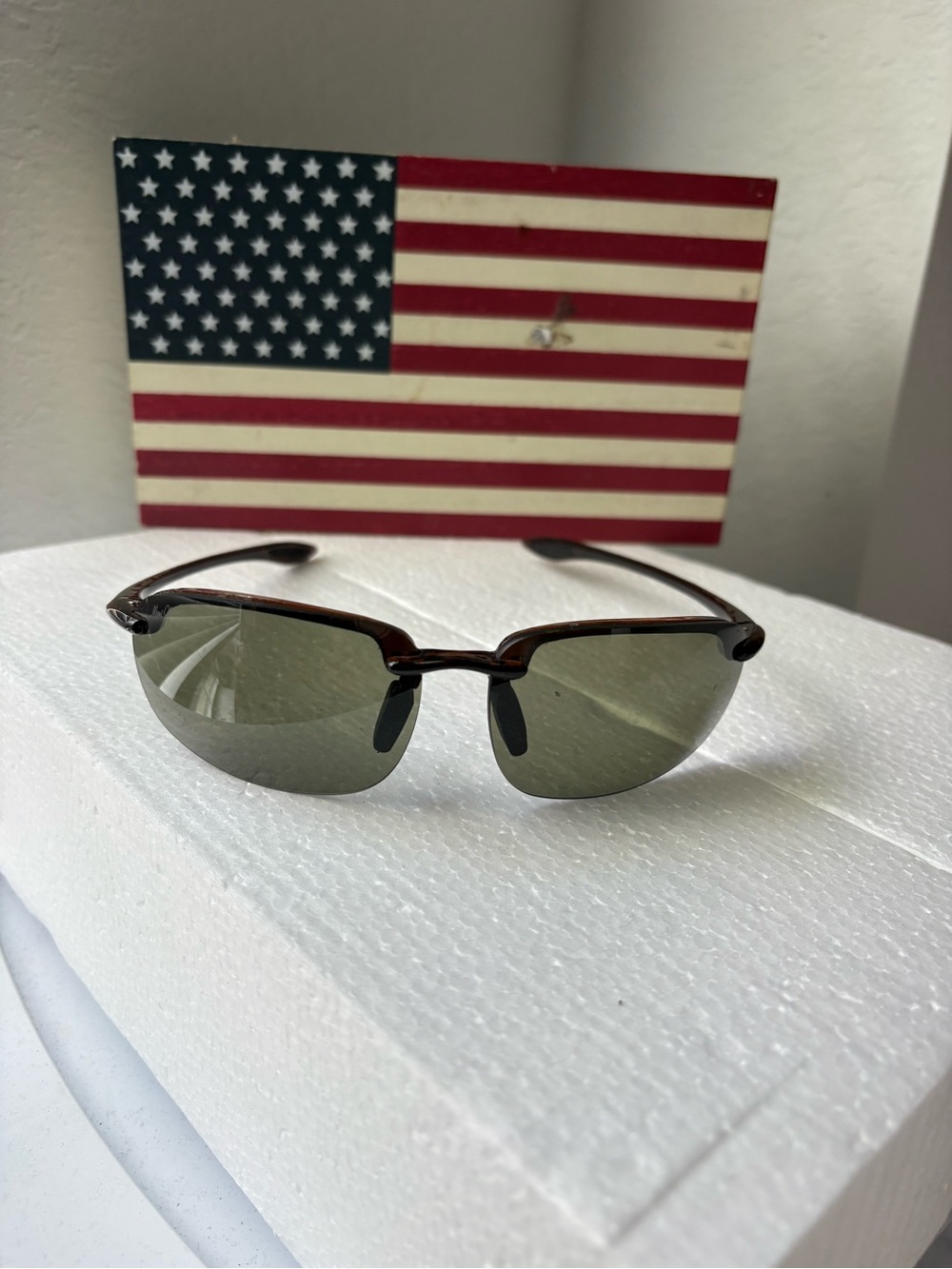 Maui Jim Brown Semi-Rimless Polarized Sunglasses